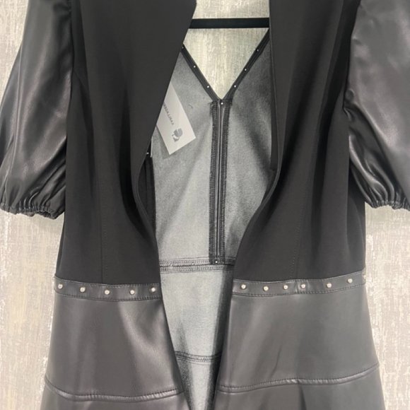 Karl Lagerfeld Paris, Women’s Faux leather dress silver-tone studs. SZ 6, NWT - Picture 10 of 13